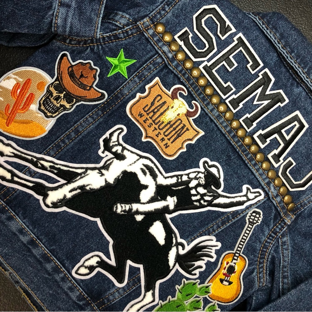 Boys “Bronco Rider” Denim Jacket Designed by STORY PATCH’D!  Personal It!